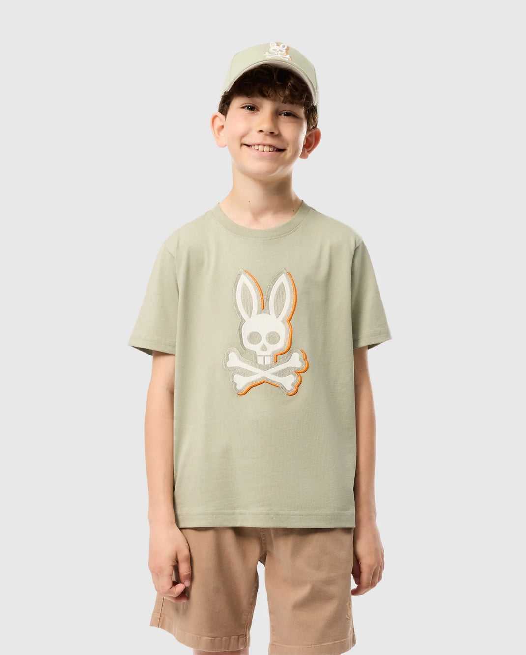 T Shirt Graphique Psycho Bunny Kayden Graphic Tee Seagrass Enfant | VVP-64478458